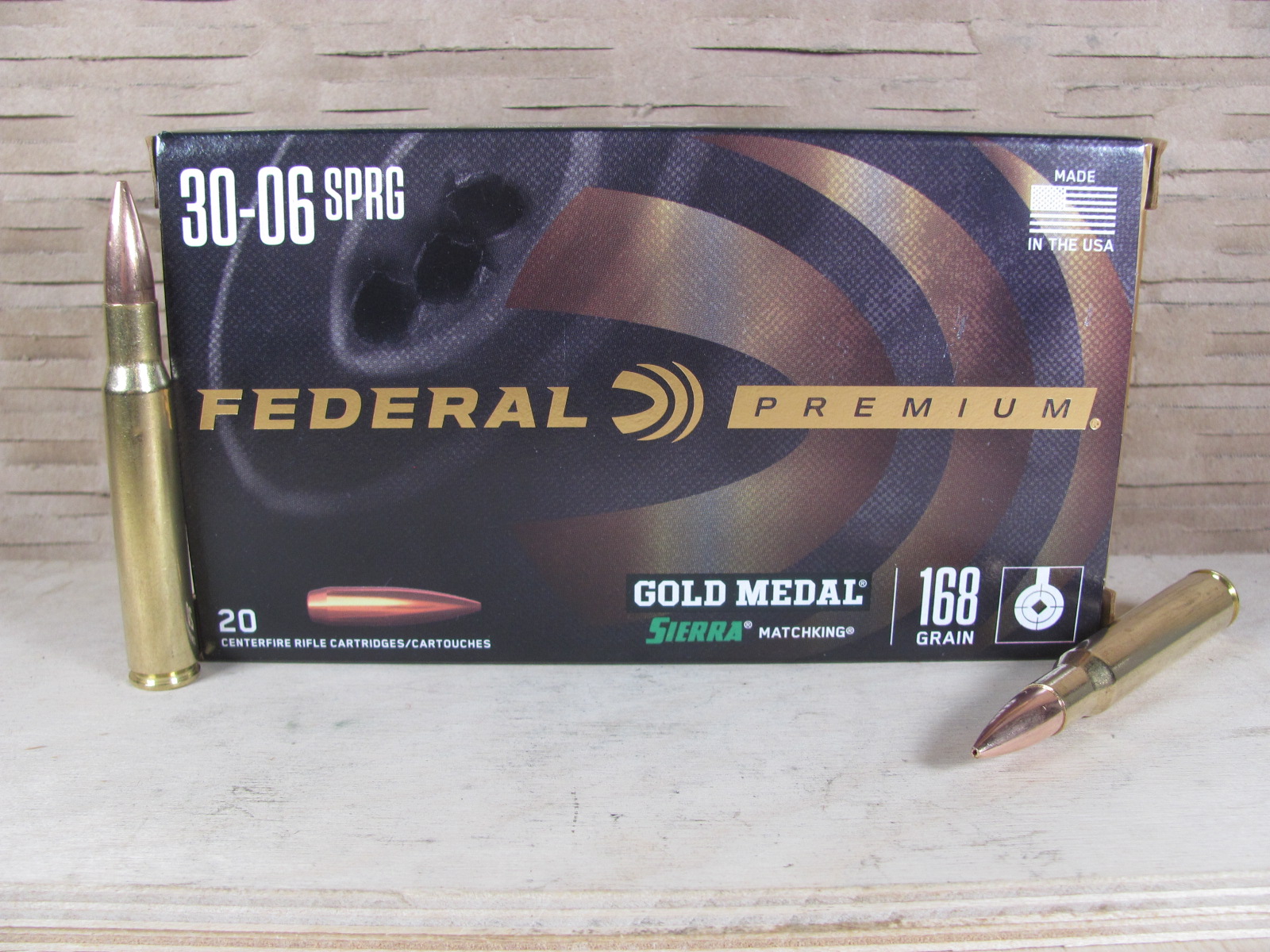 20 Round Box - 30-06 Springfield Federal Gold Medal Match 168 